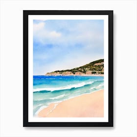 Plage De Pampelonne 3, Saint Tropez, France Watercolour Art Print