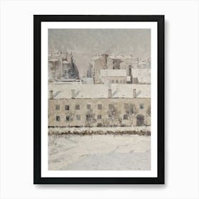 Vintage Winter Building Art Print