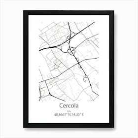 Cercola,Italy Minimalist Map Art Print