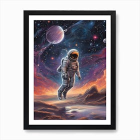 Astronaut In Space Art Print