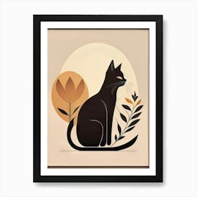 black cat mininalist portrait 13 Art Print