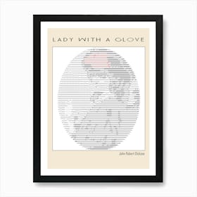 Ascii Art Minimalist – Lady With A Glove – John Robert Dicksee – Classic Painting Art Print