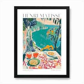 Henri Matisse Art Print Impressionism Dining Scene Pasta Food Wine Colorful French Decor Vintage Art Print