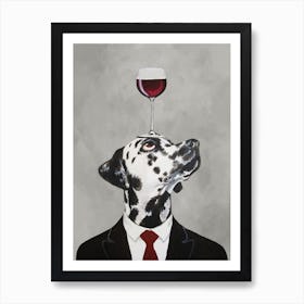 Dalmatian With Wineglass Art Print