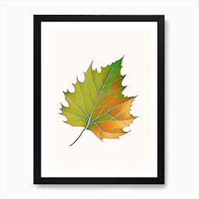 Maple Leaf Leaf Warm Tones 3 Art Print