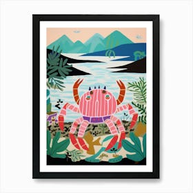 Maximalist Animal Painting Crab Art Print