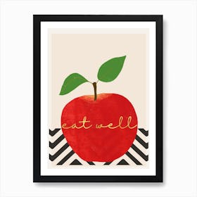 Eat Well Red Apple Art Print