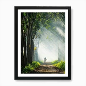 A Dreamlike Landscape Where A Single Tree A Lone Sentinel Amidst The Quiet Foliage Stands Tall Way (2) 2 Art Print