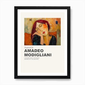 Museum Poster Inspired By Amadeo Modigliani 4 Art Print