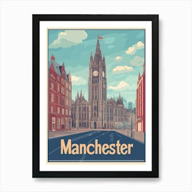 Aihrgdesign A Vintage Travel Poster Of Manchester Featuring T 2c3b3000 4595 4af2 B031 2a47b542f9fb 3 Art Print