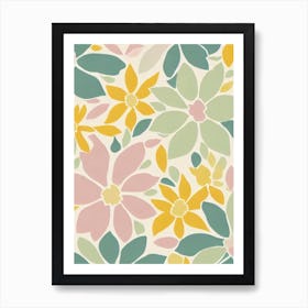 Laurel Pastel Floral 4 Flower Art Print