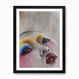 Asian Woman With Bright Make Up Art Print