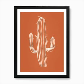 Cactus Line Drawing Ladyfinger Cactus 1 Art Print