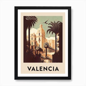 Valencia Vintage Travel Poster Art Print