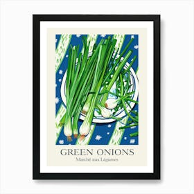 Marche Aux Legumes Green Onions Summer Illustration 6 Art Print