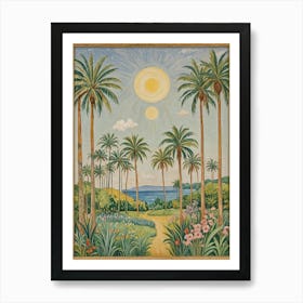 Palm Trees In The Tropical Garden Art Print