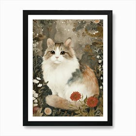 Norwegian Forest Cat Japanese Illustration 4 Art Print
