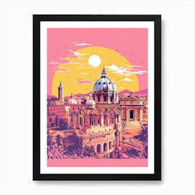 Rome In Risograph Style 4 Art Print