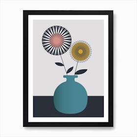 Teal Vase Art Print