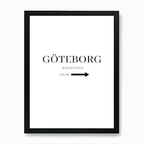 Göteborg Bästkusten 1 Art Print