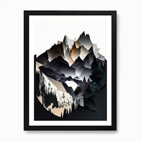 Sierra Nevada National Park Spain Cut Out Paper Art Print