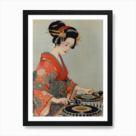 Japanese Dj Geisha Art Print