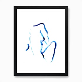 Blue Woman III Line Art Print