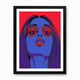 Girl With Glasses 5 Art Print