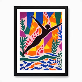 Diving In The Style Of Matisse 2 Art Print