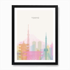 Rainbow Tokyo Skyline Art Print