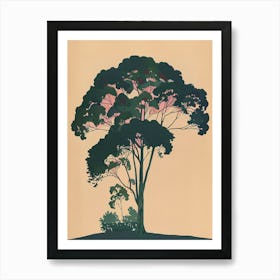 Eucalyptus Tree Colourful Illustration 3 Art Print