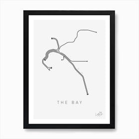 The Bay San Francisco Metro Lines Black - BART Art Print
