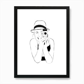 Woman Taking A Photo Art Print