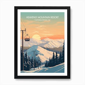 Poster Of Heavenly Mountain Resort   California Nevada, Usa, Ski Resort Illustration 0 Art Print