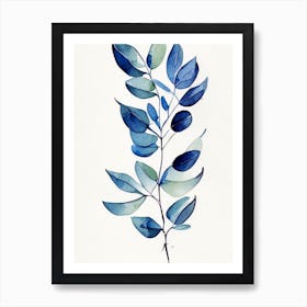 Wild Indigo Leaf Minimalist Watercolour 2 Art Print