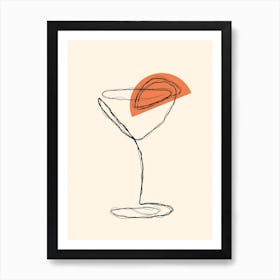 Orange Martini Cocktail Drink Art Print