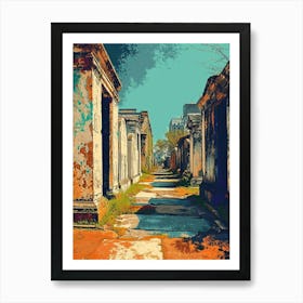 St Louis Cemetery No 1 Vintage Poster 2 Art Print