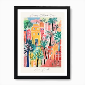 Poster Of New Delhi, Dreamy Storybook Illustration 1 Art Print