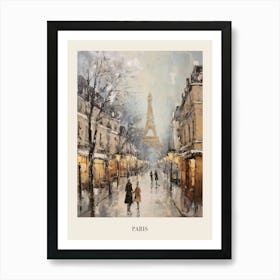 Vintage Winter Painting Poster Paris France 1 Art Print