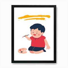 Boy Painting Art Print