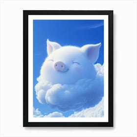 Pig In The Clouds Art Print