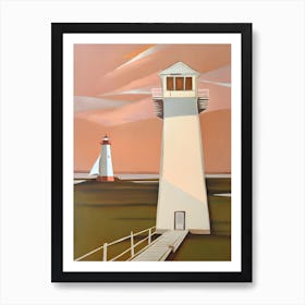 Lighthouse At Sunset Art Print