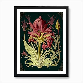 Saffron Herb Vintage Botanical Art Print