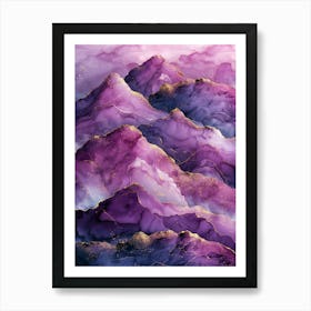 Purple Mountains Abstract Art Print