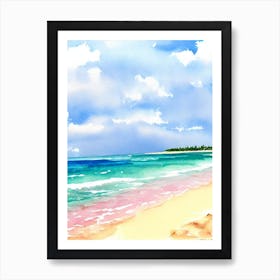 Bavaro Beach 3, Dominican Republic Watercolour Art Print