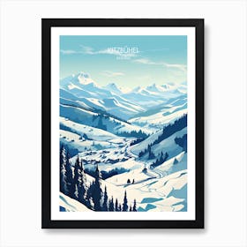 Poster Of Kitzbuhel   Austria, Ski Resort Illustration 2 Art Print