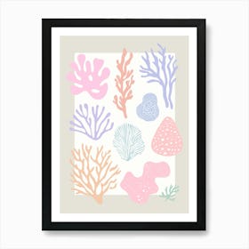 Pastel Corals Art Print