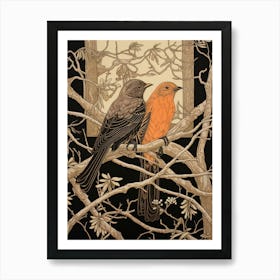 Art Nouveau Birds Poster Mockingbird Art Print