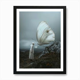 White Butterfly Art Print