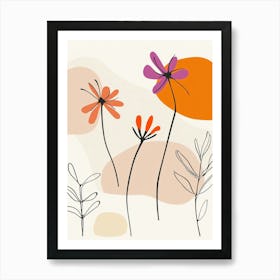 Flowers On A White Background 18 Art Print